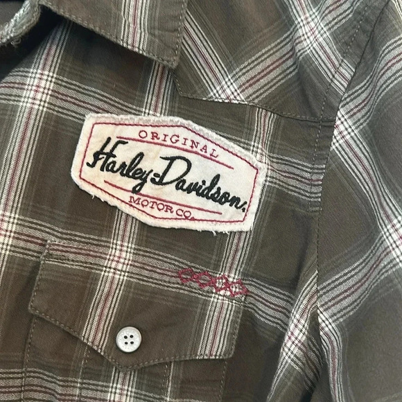 Womens Harley Davidson, garage shirt button up - Picture 3 of 5